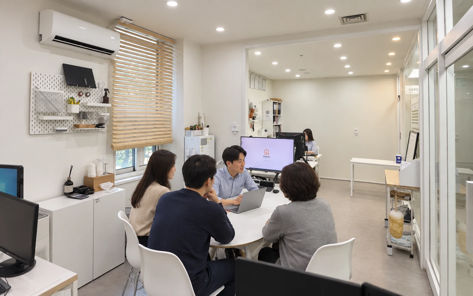 오늘부동산 도봉점에서 상담을 진행하는 모습